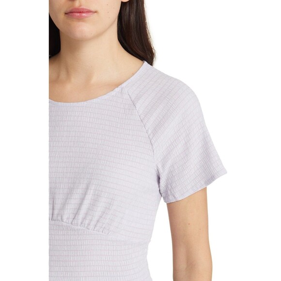 Madewell Women's Size L Shirred Crewneck Crop Top Dusty Lavender - NWOT - Picture 4 of 11